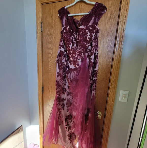 AZAZIE Plum Lace Maxi Dress - Picture 2 of 10